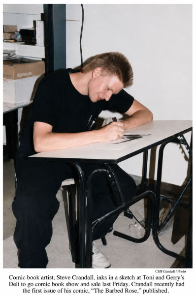 Steve Crandall Drawing At A Comic Show For The Barbed Rose Comic Book Promotion